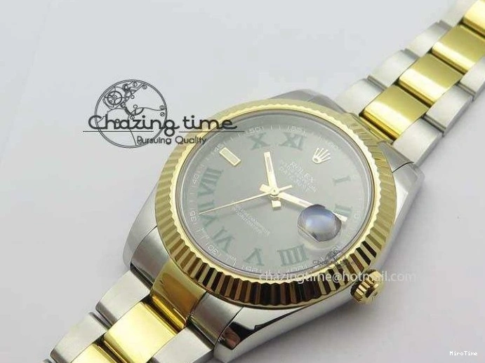 MiroTime 0415 Functional DateJust II 116333 SS YG 41mm EW Best Edition Gray Dial Roman Markers On SS Bracelet A 3823